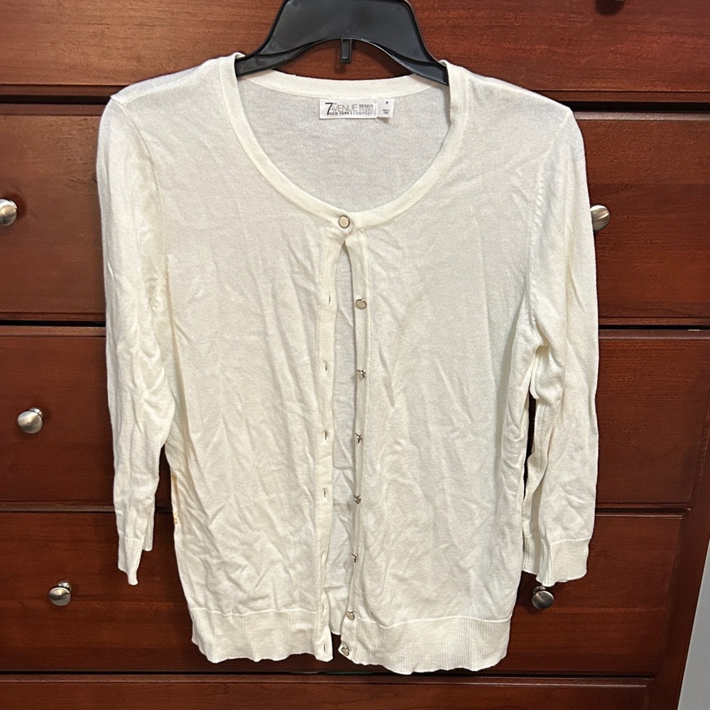 Cream Button Down Cardigan